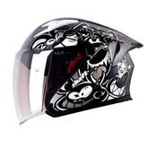 Casco Shaft 226 Gt Anymaniac Gris Oscuro Blanco Visor Iridium Silver